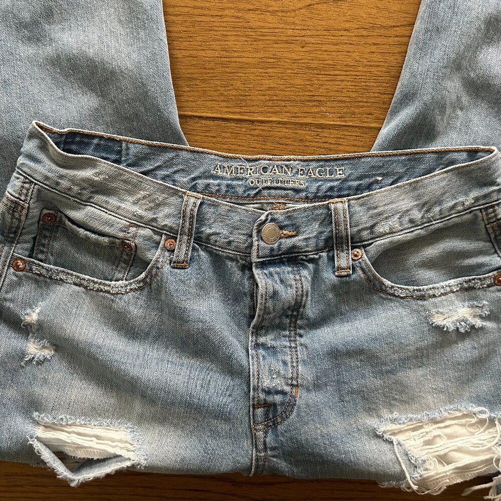 American Eagle Distressed Torn Frayed Skinny Jeans 28 Inch Waist